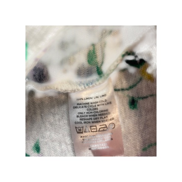 LOFT Linen Blend Floral Flutter Sleeve T Shirt Women's Size L - Picture 5 of 6